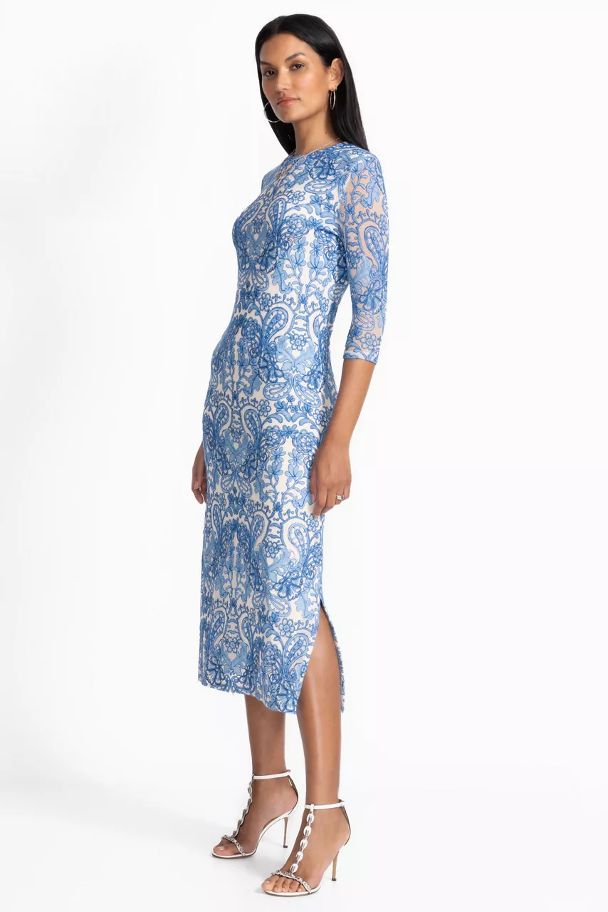 Johnny Was WYNIFRED MESH MIDI DRESS