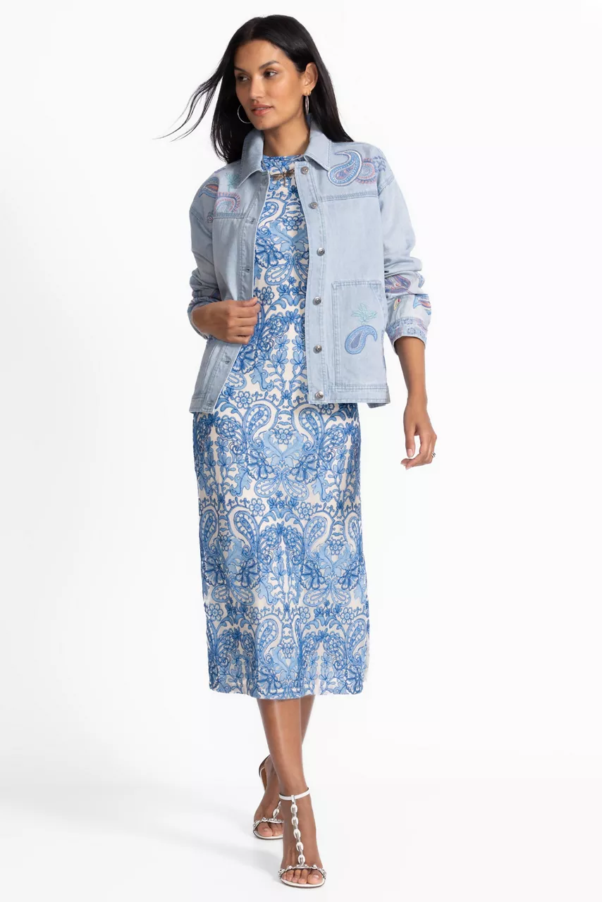 Johnny Was WYNIFRED MESH MIDI DRESS