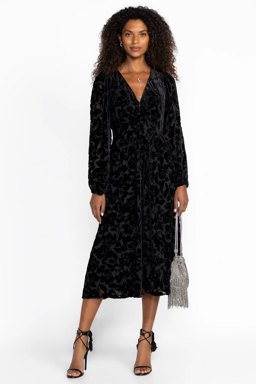 Johnny Was WYNNTER MIDI DRESS Black