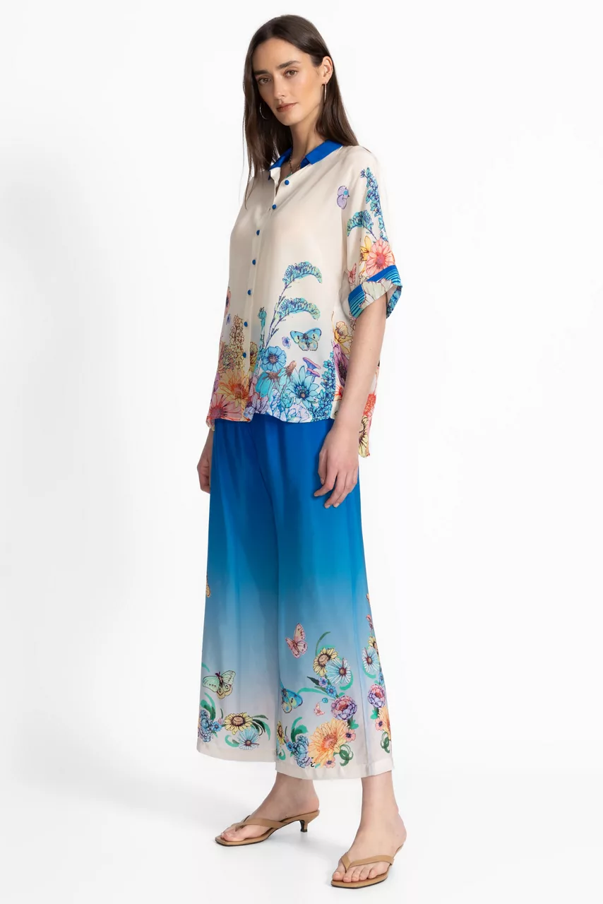 Johnny Was YASMIN CROPPED EASY PANT Sage Ecru