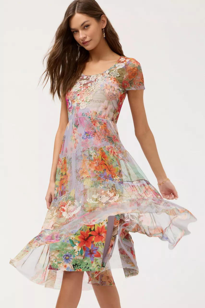 Johnny Was YASMINE MESH DRESS Asteria