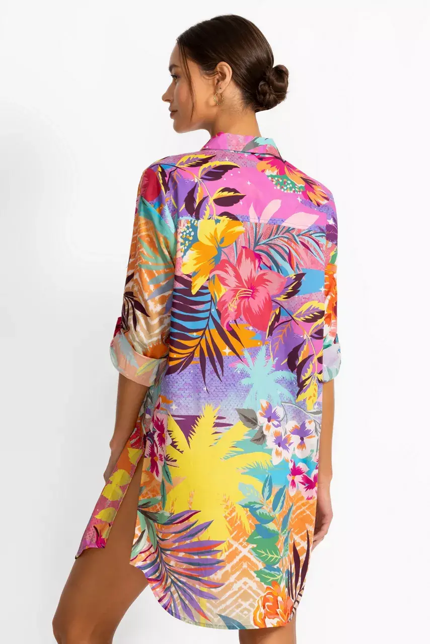 Johnny Was ZERU BUTTON DOWN SHIRT DRESS Zeru