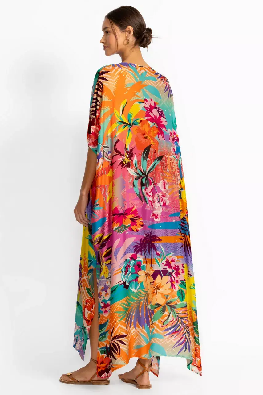 Johnny Was ZERU TIE NECK MAXI KAFTAN Zeru