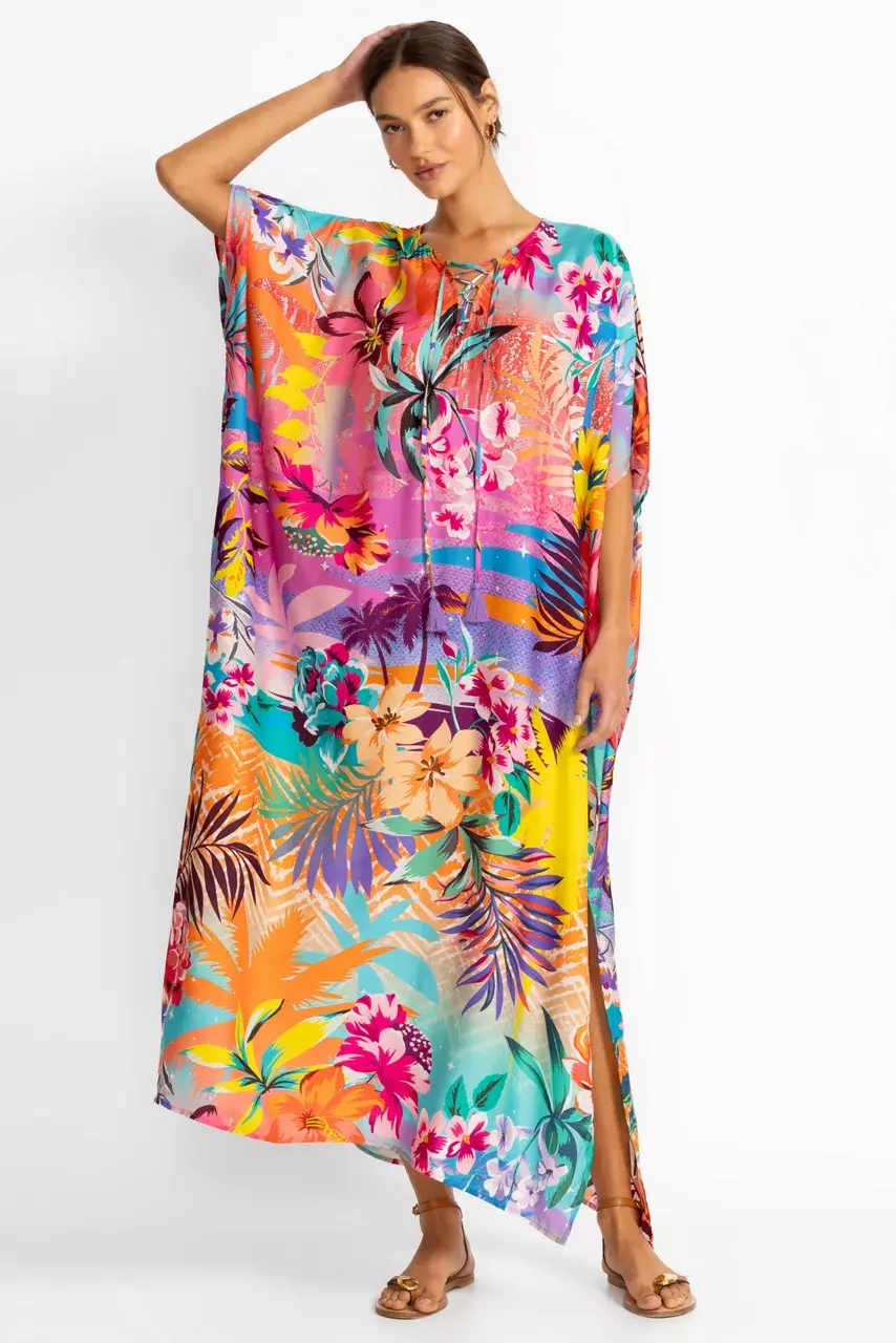 johnny was ZERU TIE NECK MAXI KAFTAN Zeru