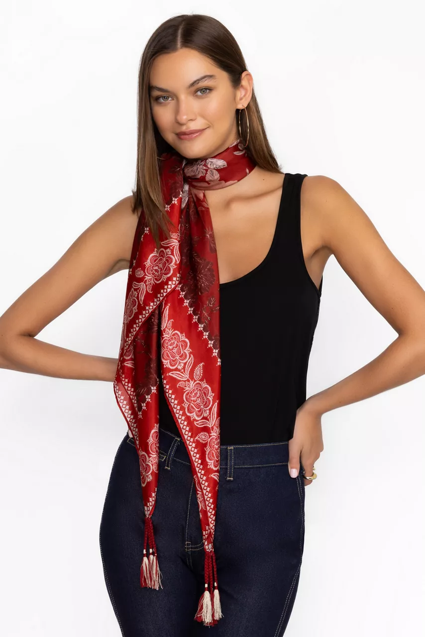 Johnny Was ZWINA SILK SCARF Zwina Scarf Print