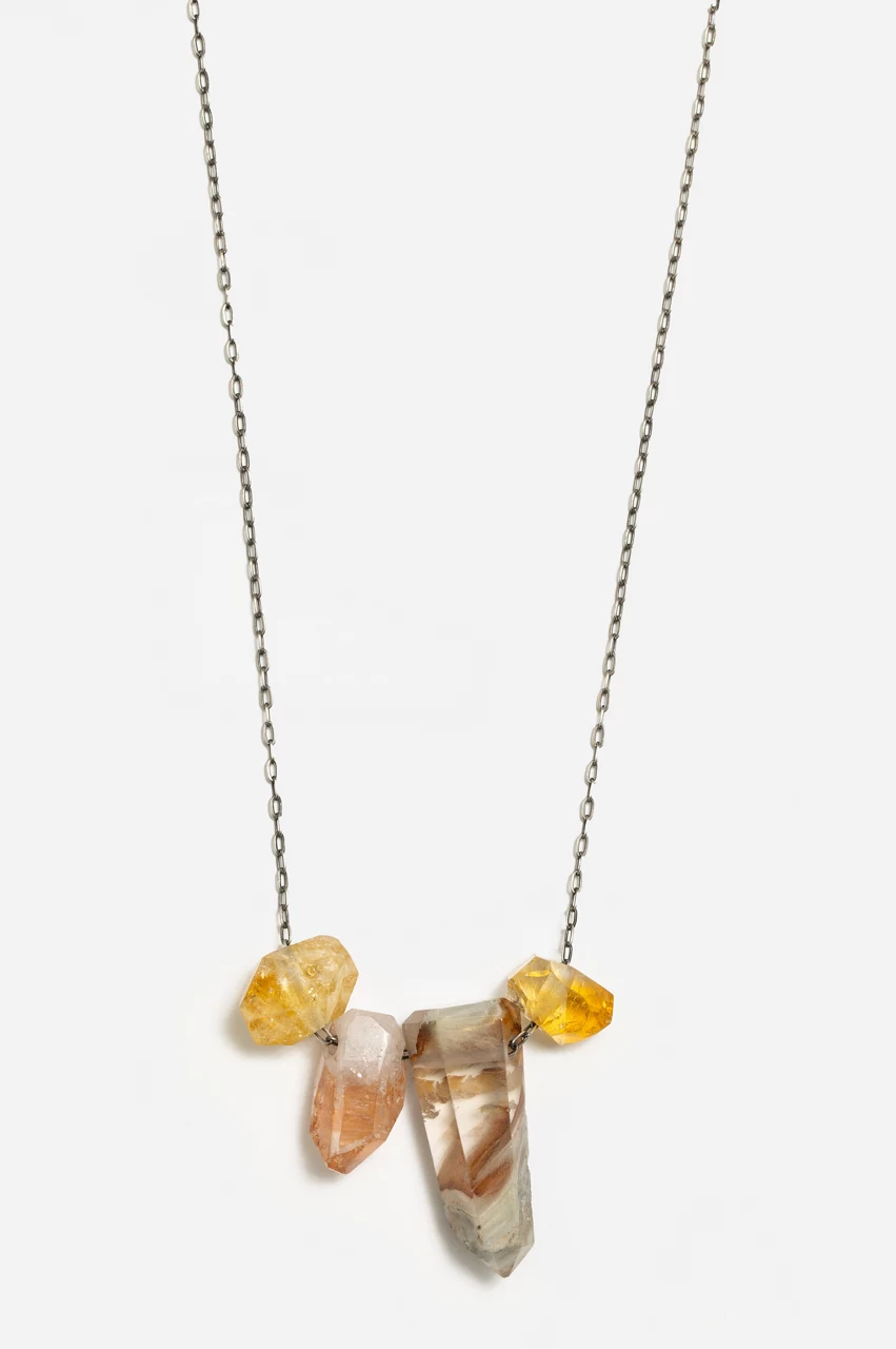 johnny was Joseph Brooks Quartz And Citrine Necklace Multi