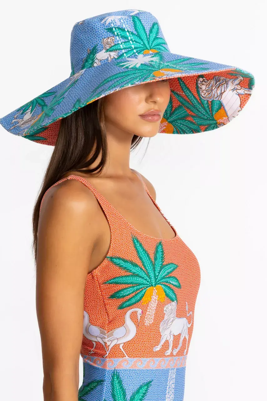 Johnny Was JW X PAOLITA REVERSIBLE BEACH HAT Circes Ocean