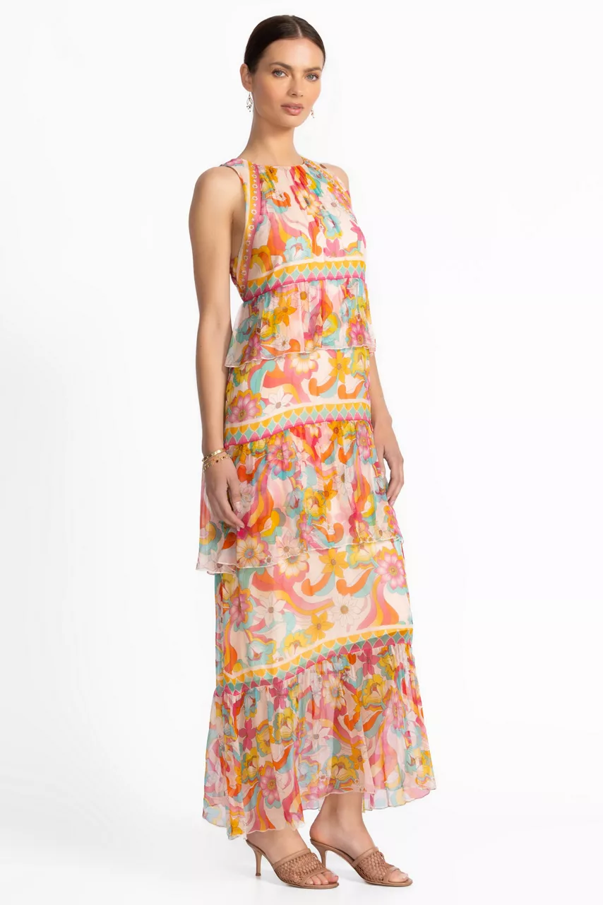 Johnny Was KARINA TIERED MAXI DRESS Prismatic Dream