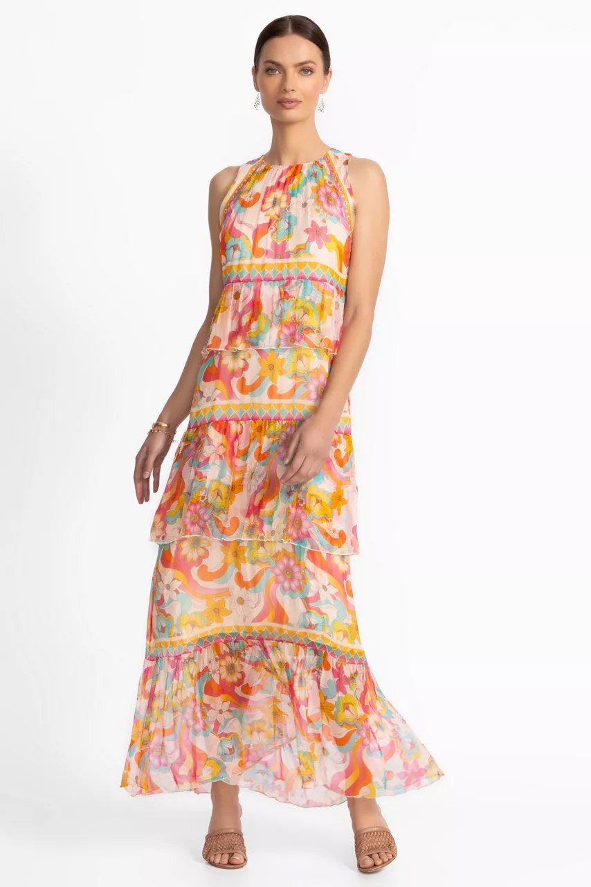 johnny was KARINA TIERED MAXI DRESS Prismatic Dream