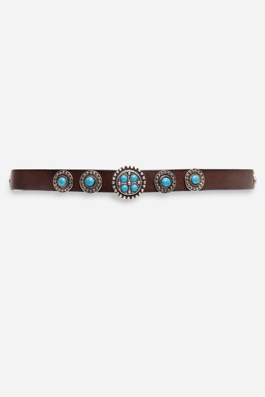 Johnny Was LUMINOSA TURQUOISE ITALIAN LEATHER BELT T.moro