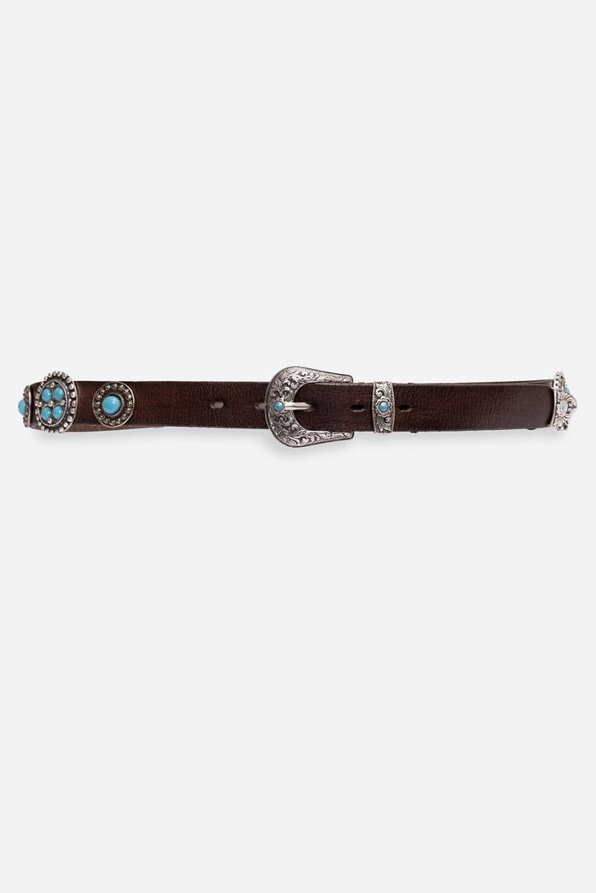 johnny was LUMINOSA TURQUOISE ITALIAN LEATHER BELT T.moro