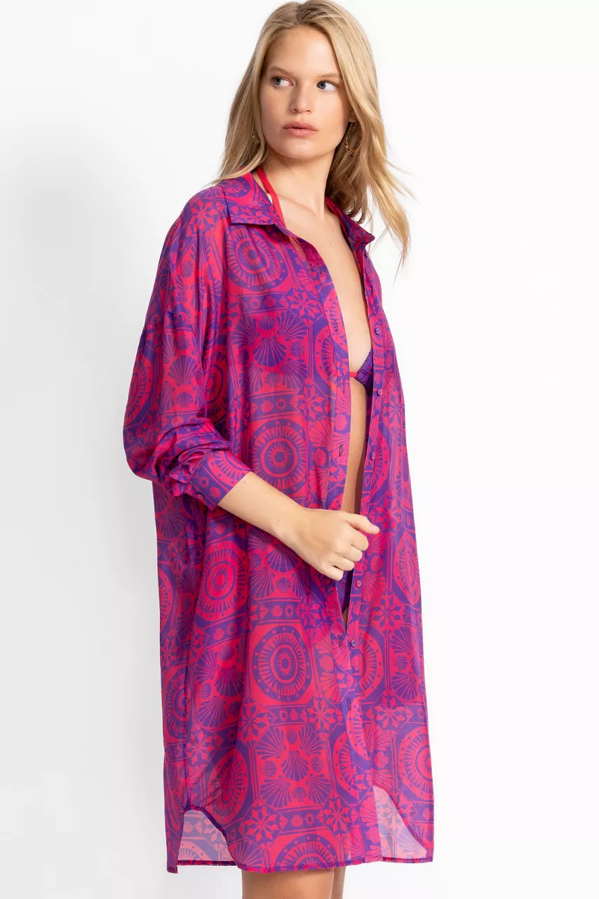 Johnny Was MARYSOL LONG SHIRT DRESS Marysol Red-purple