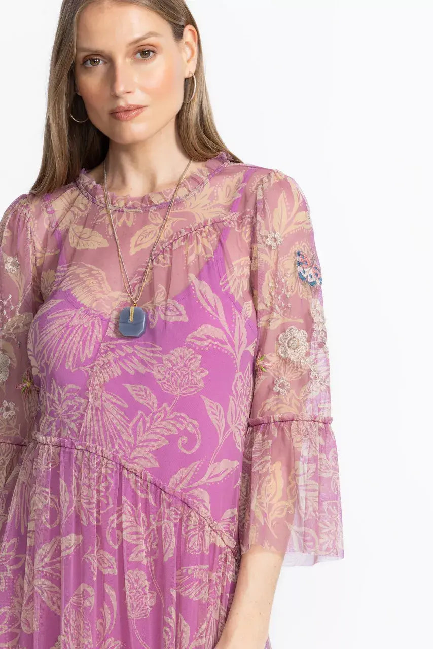 Johnny Was MAZZY ARCHING RUFFLES DRESS Noah Blushing