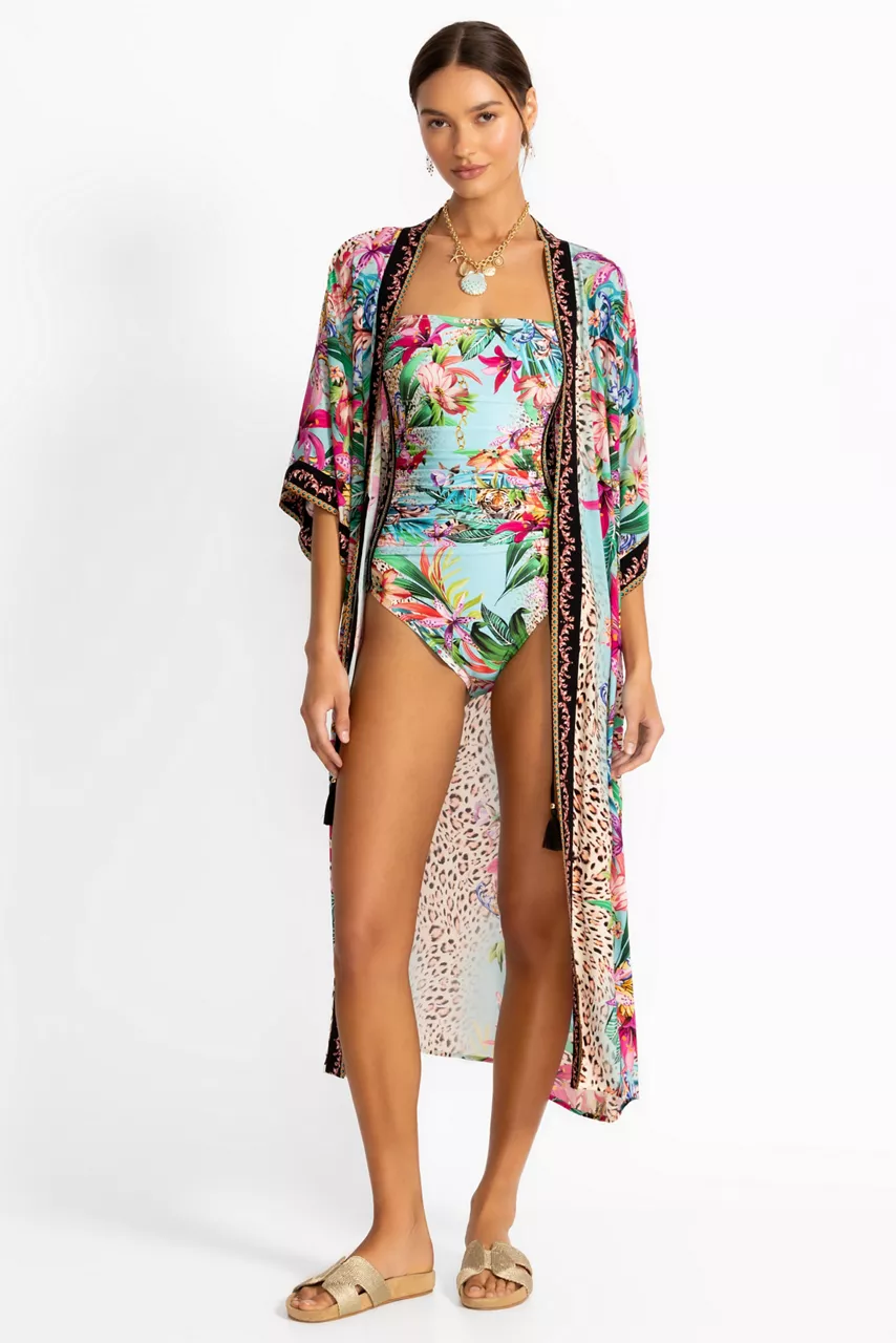 Johnny Was MILLER LONG KIMONO Miller Tigre Scarf Print