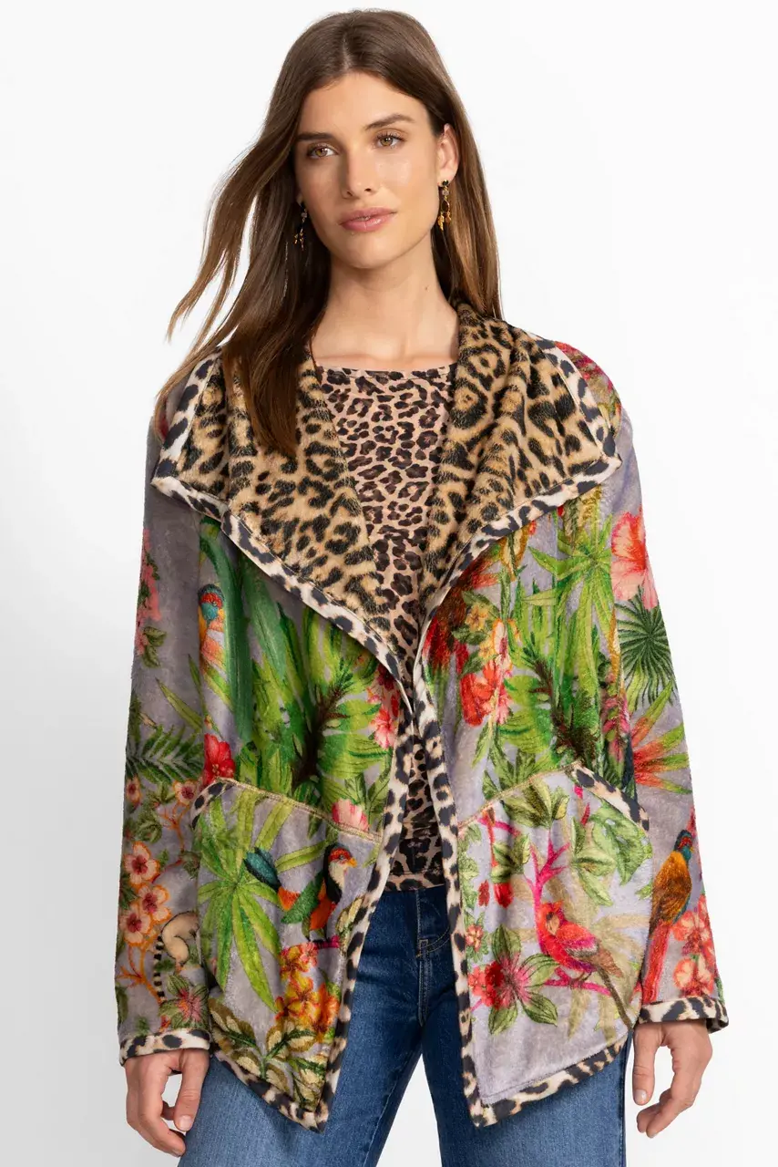 Johnny Was REVERSIBLE JOAN WRAP BINDED SHERPA JACKET Bellina