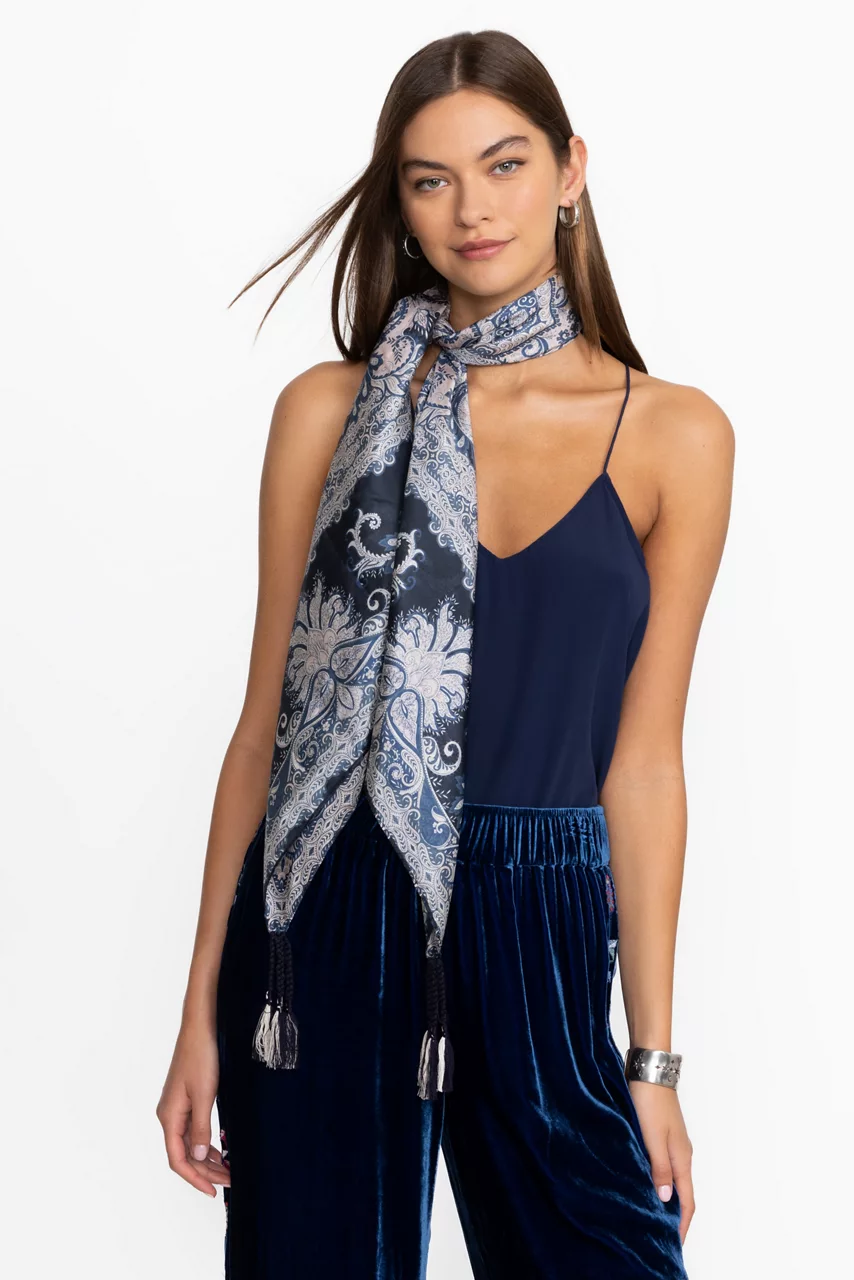 Johnny Was ROMAN PAISEY SILK SCARF Roman Paisey Scarf Print