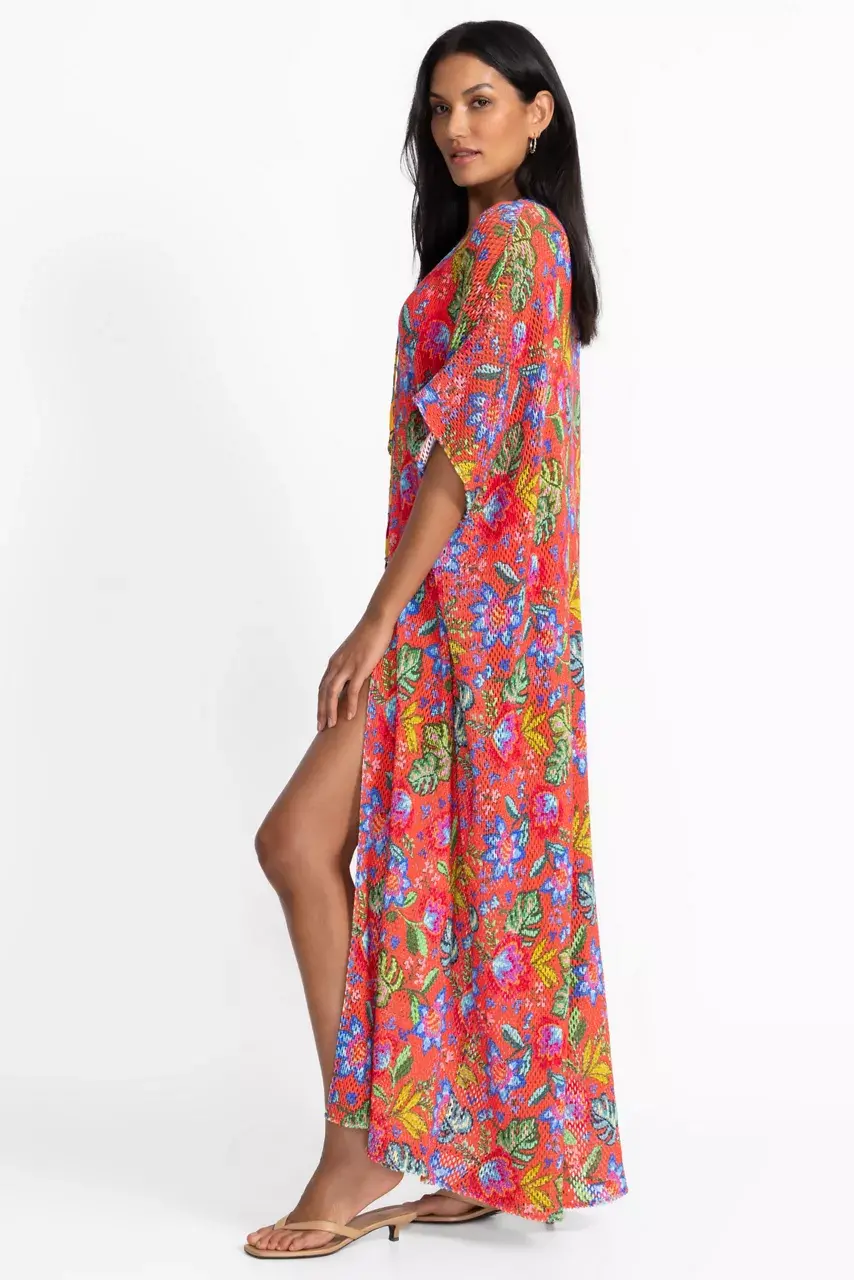 Johnny Was RUMBA MAXI CROCHET KIMONO Watermelon Rumba