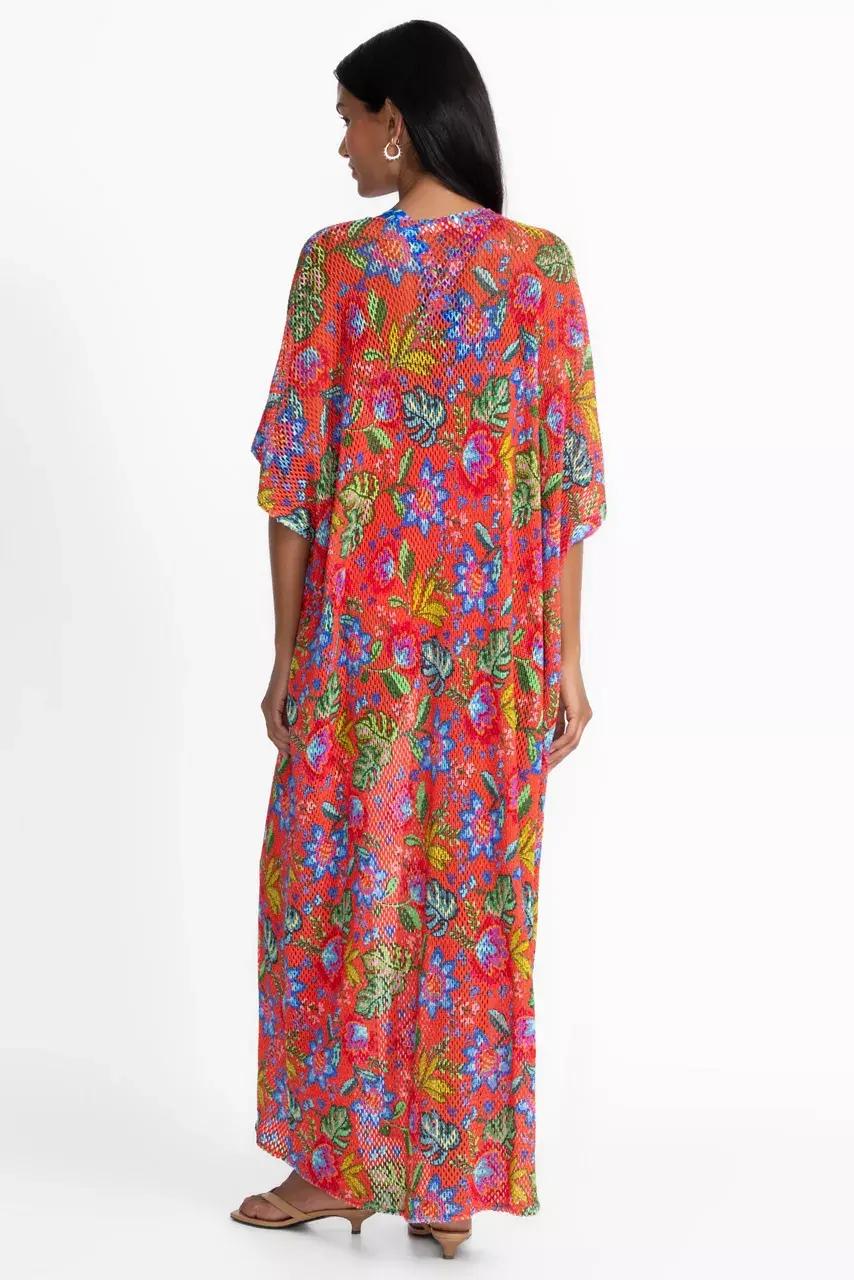 Johnny Was RUMBA MAXI CROCHET KIMONO Watermelon Rumba