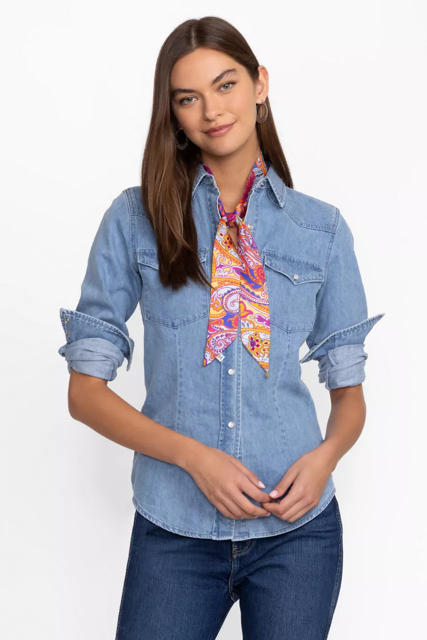 Johnny Was SANDALWOOD PINK SILK SCARF Sandalwood Pink