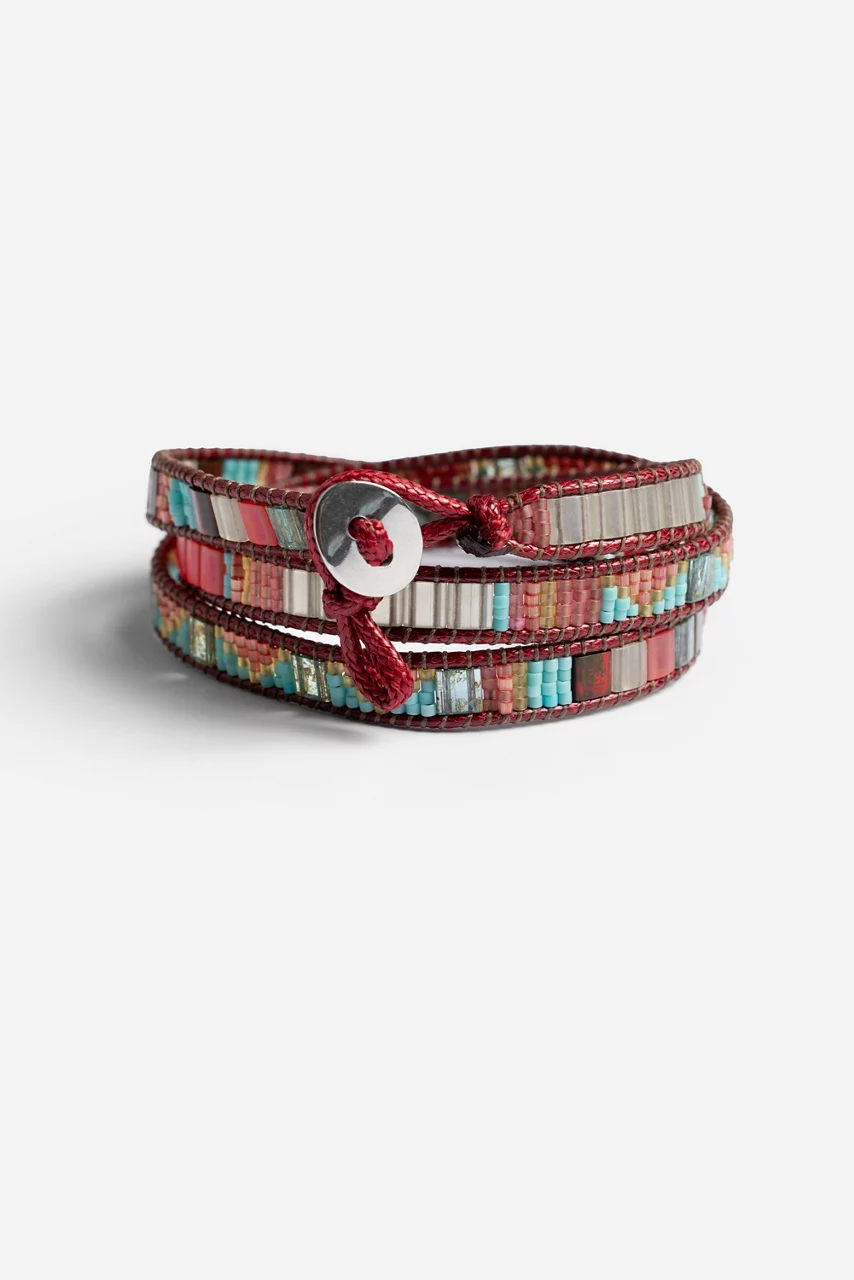 johnny was SANTA FE BURGUNDY WRAP BRACELET Assorted
