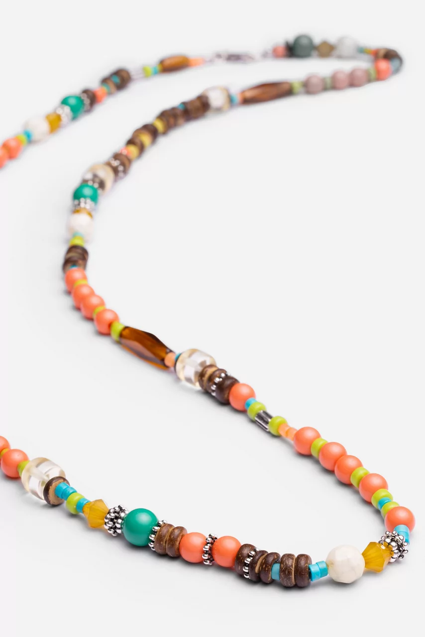 Johnny Was SEMIPRECIOUS METAL BEADS WOOD NECKLACE Assorted