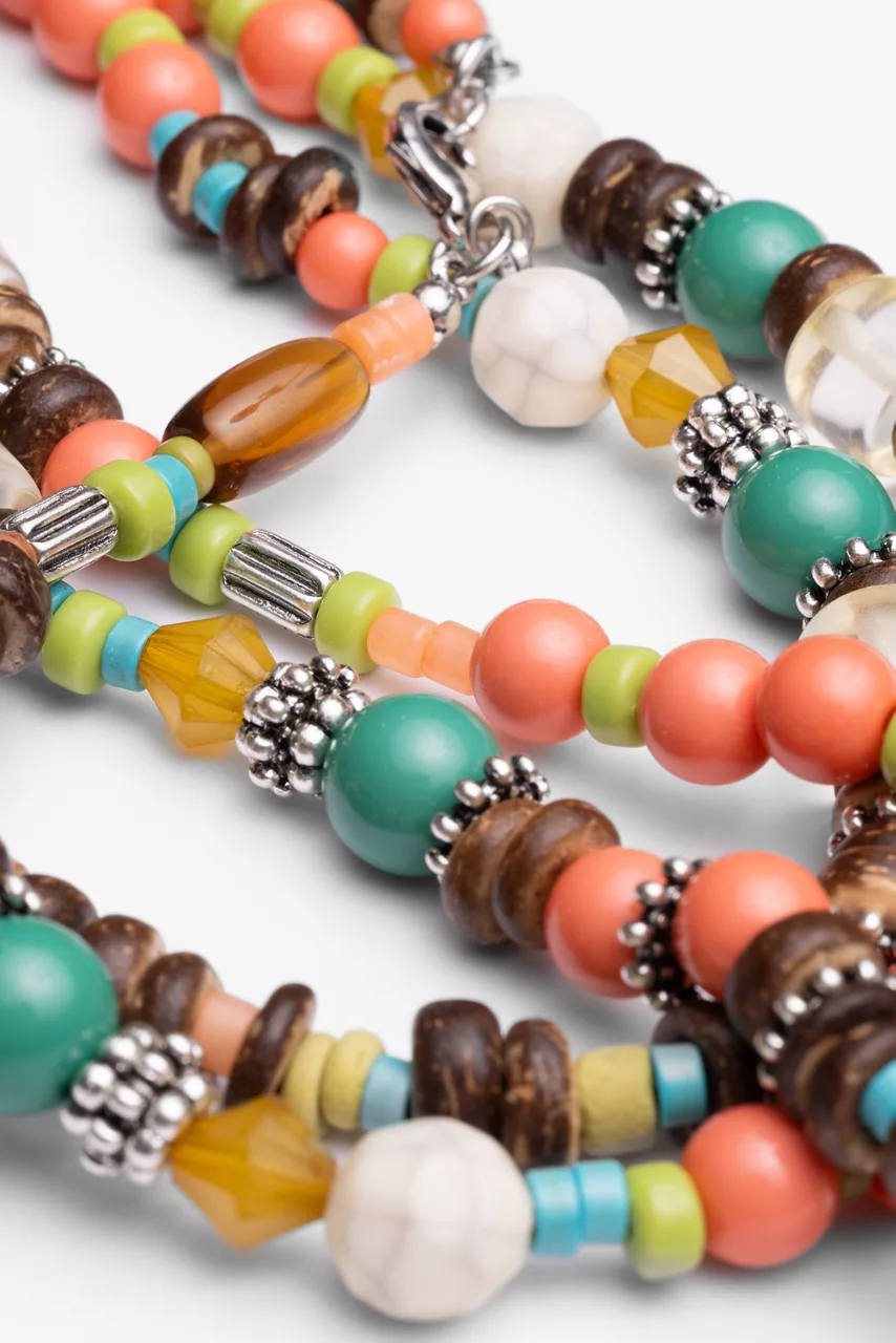 Johnny Was SEMIPRECIOUS METAL BEADS WOOD NECKLACE Assorted