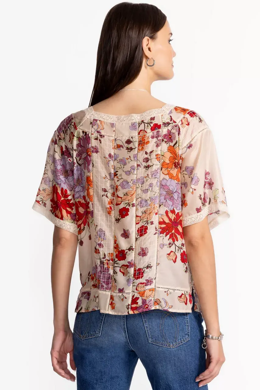 Johnny Was SONIA LACE BLOUSE Vines Of Morning Glory