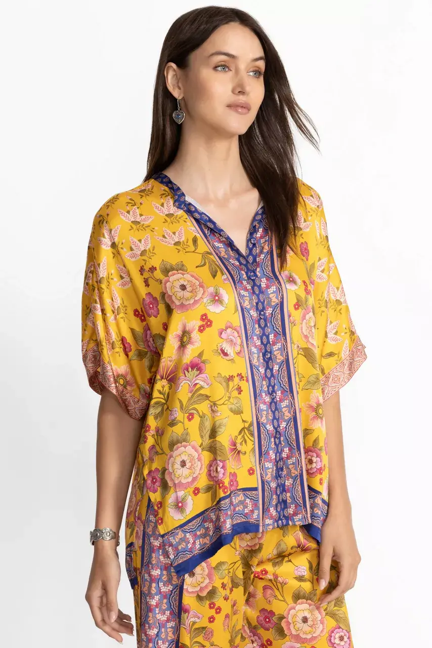 Johnny Was THE AUDREY SHORT SLEEVE MANDARIN COLLAR Camara