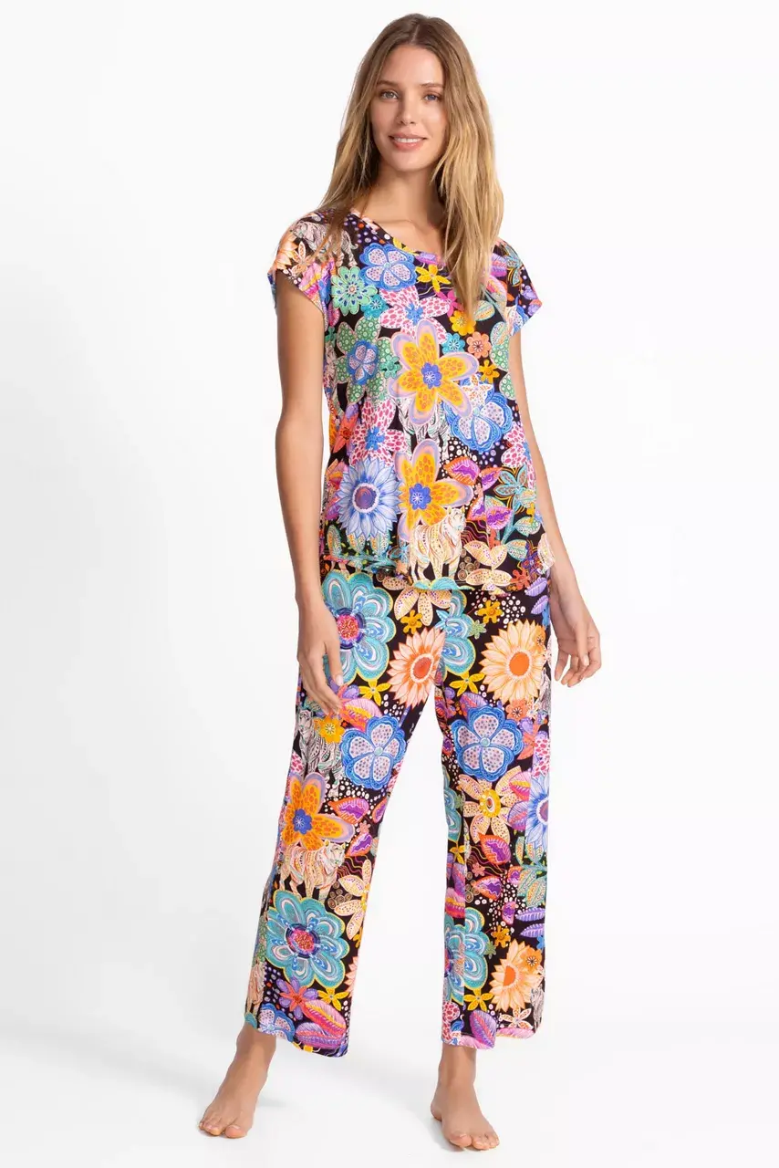 Johnny Was The Bobbie Crop Set Caetana Allover Print