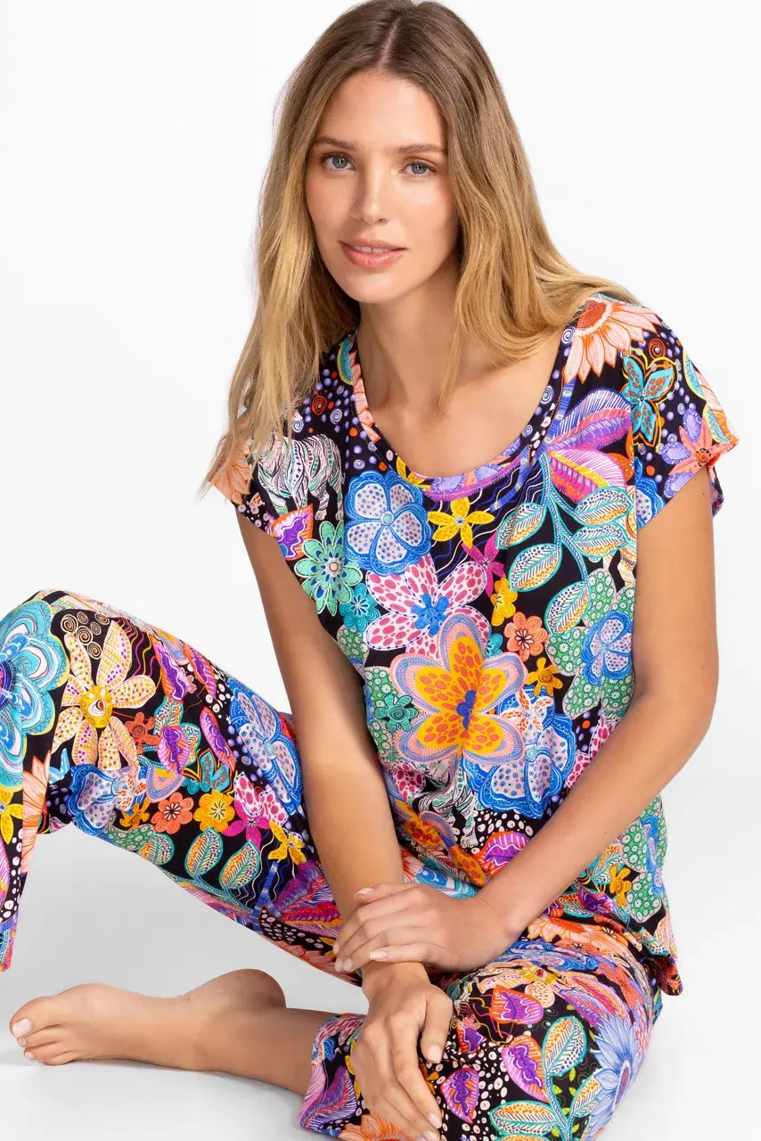 johnny was The Bobbie Crop Set Caetana Allover Print