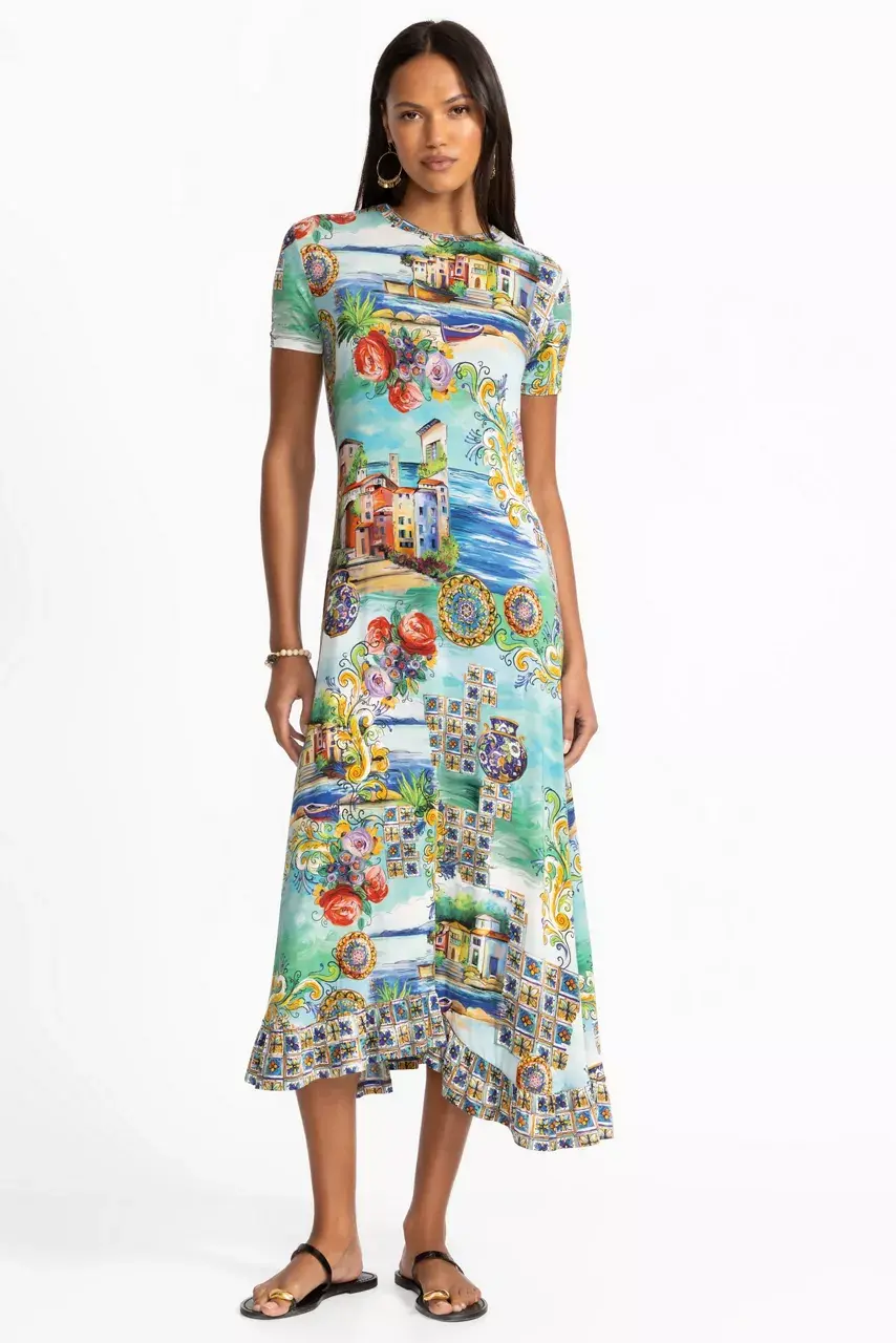 Johnny Was THE JANIE FAVORITE ASYMMETRIC HEM SHORT DRESS Christy