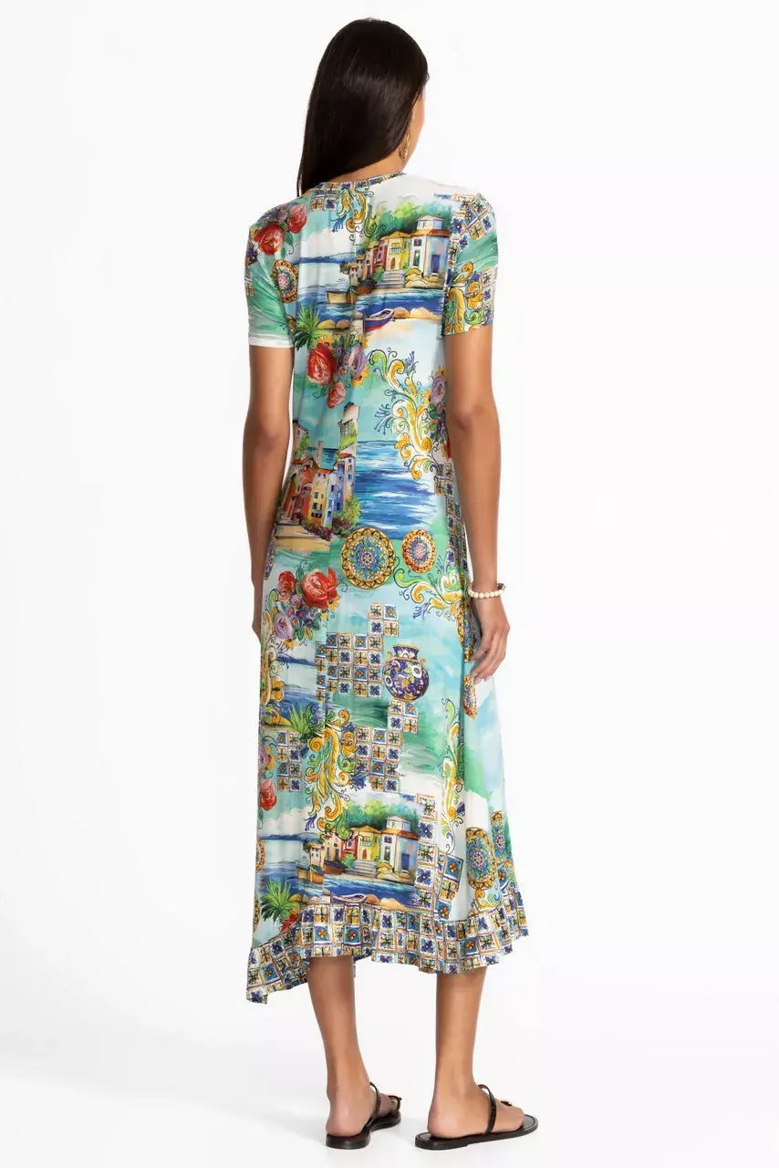 Johnny Was THE JANIE FAVORITE ASYMMETRIC HEM SHORT DRESS Christy