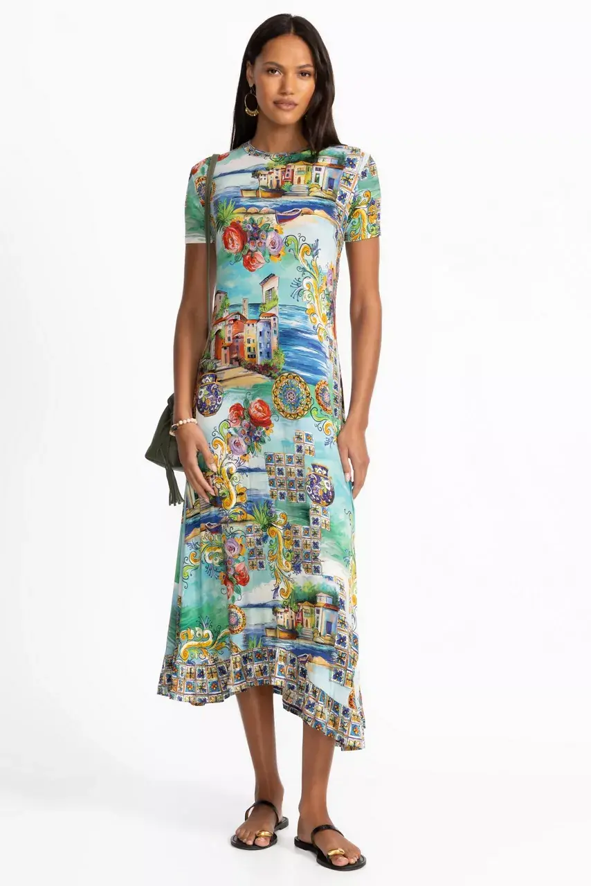 johnny was THE JANIE FAVORITE ASYMMETRIC HEM SHORT DRESS Christy