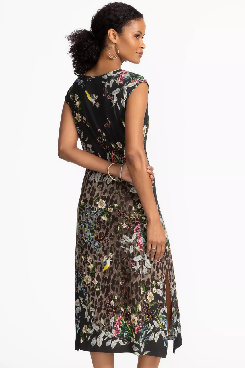 Johnny Was THE JANIE FAVORITE HIGH SLIT KNIT DRESS Ash Bird