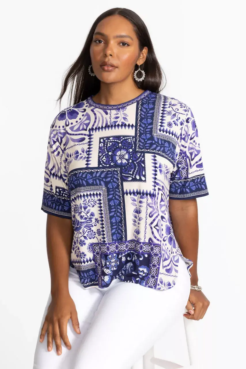 johnny was THE JANIE FAVORITE OVERSIZED CROPPED TEE Starling