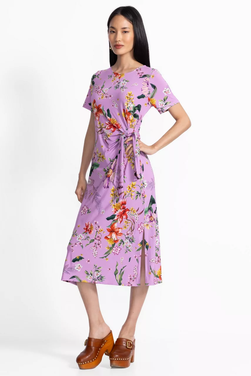 Johnny Was THE JANIE FAVORITE SIDE TIE KNIT DRESS Willa Lavender