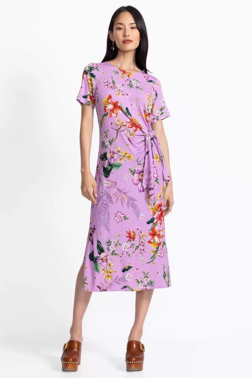 Johnny Was THE JANIE FAVORITE SIDE TIE KNIT DRESS Willa Lavender