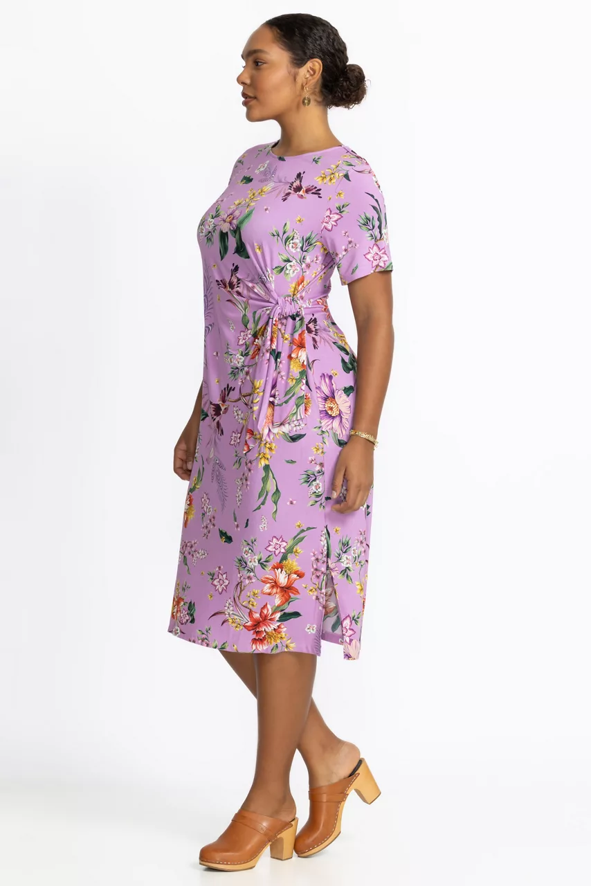 Johnny Was THE JANIE FAVORITE SIDE TIE KNIT DRESS Willa Lavender