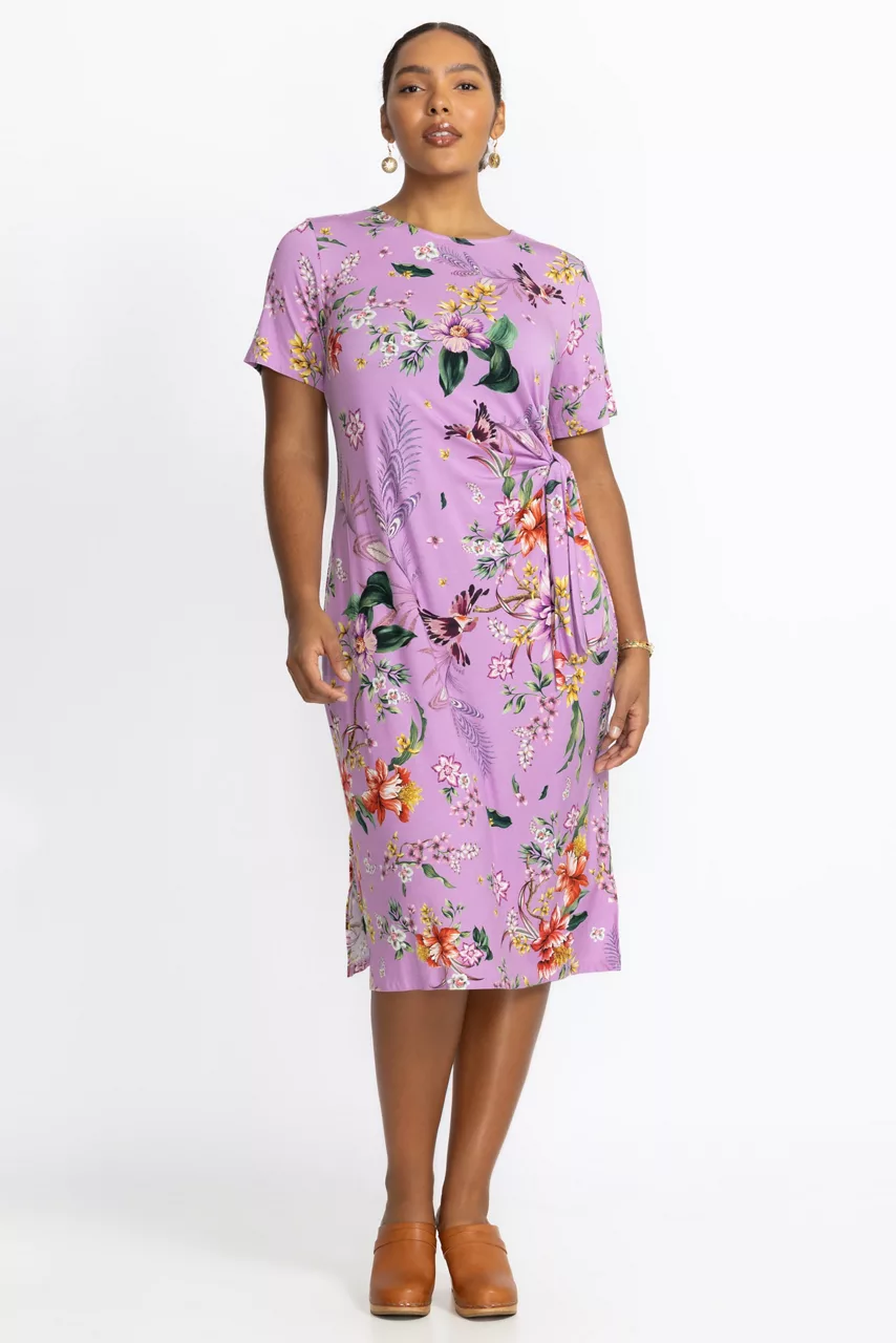 Johnny Was THE JANIE FAVORITE SIDE TIE KNIT DRESS Willa Lavender