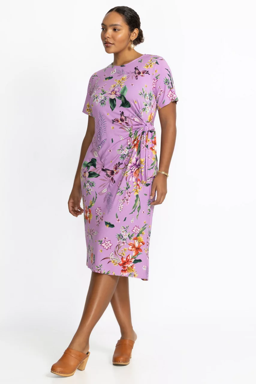 johnny was THE JANIE FAVORITE SIDE TIE KNIT DRESS Willa Lavender