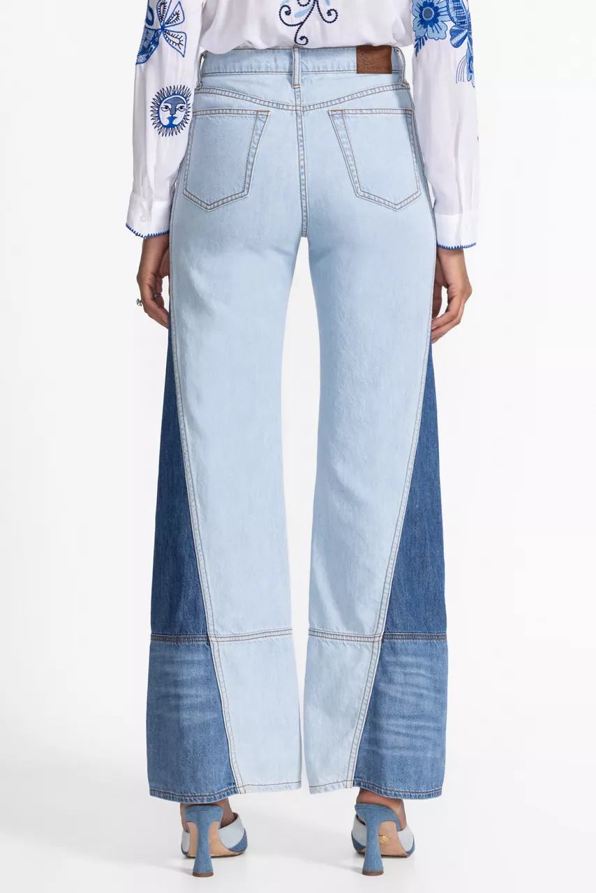 Johnny Was THE PIECED STRAIGHT FLARE JEAN Light Wash