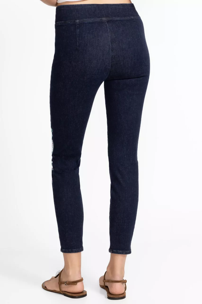 Johnny Was THE PULL ON CROPPED SKINNY JEAN Dark Wash