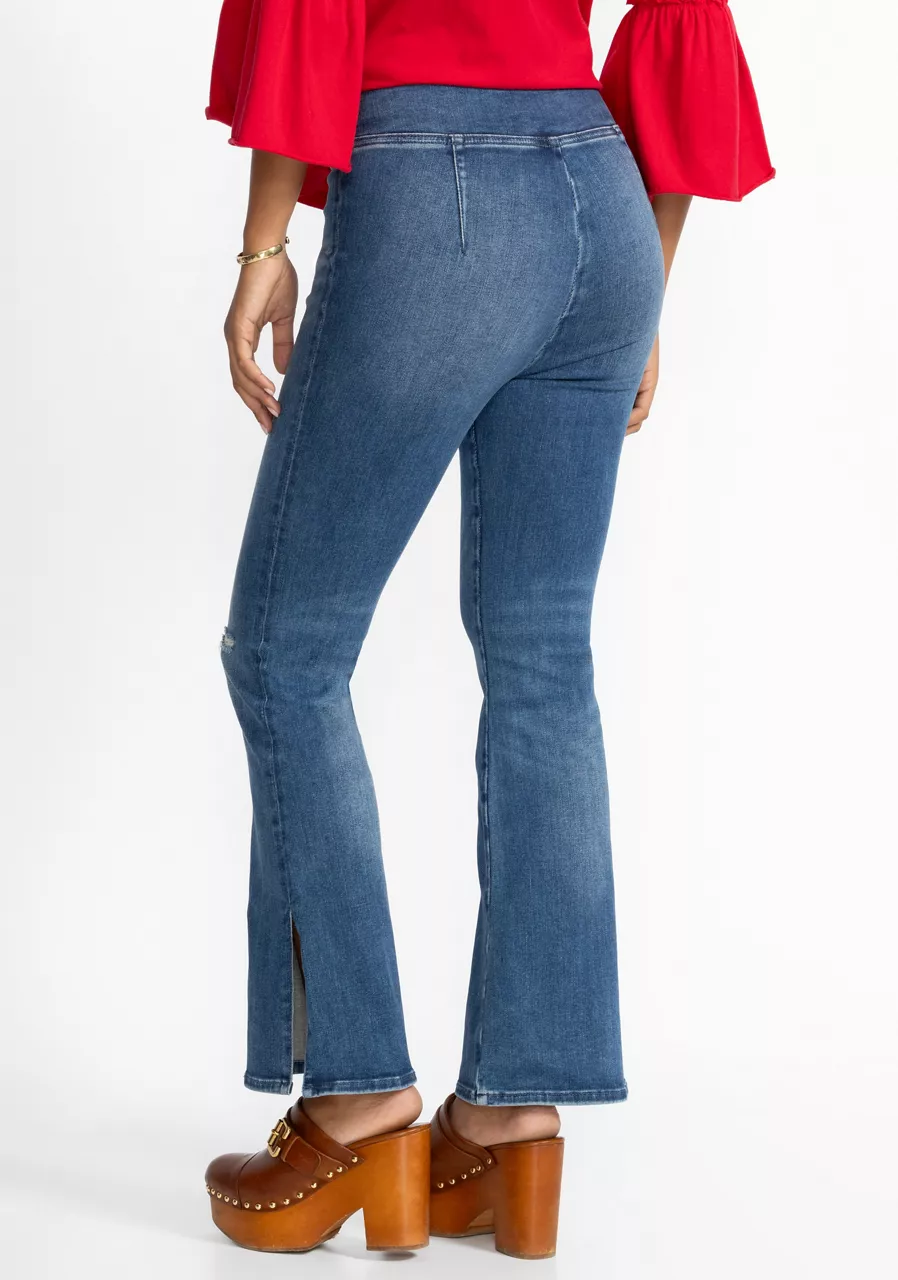 Johnny Was THE SIDE SLIT PULL ON KICK FLARE Light Wash