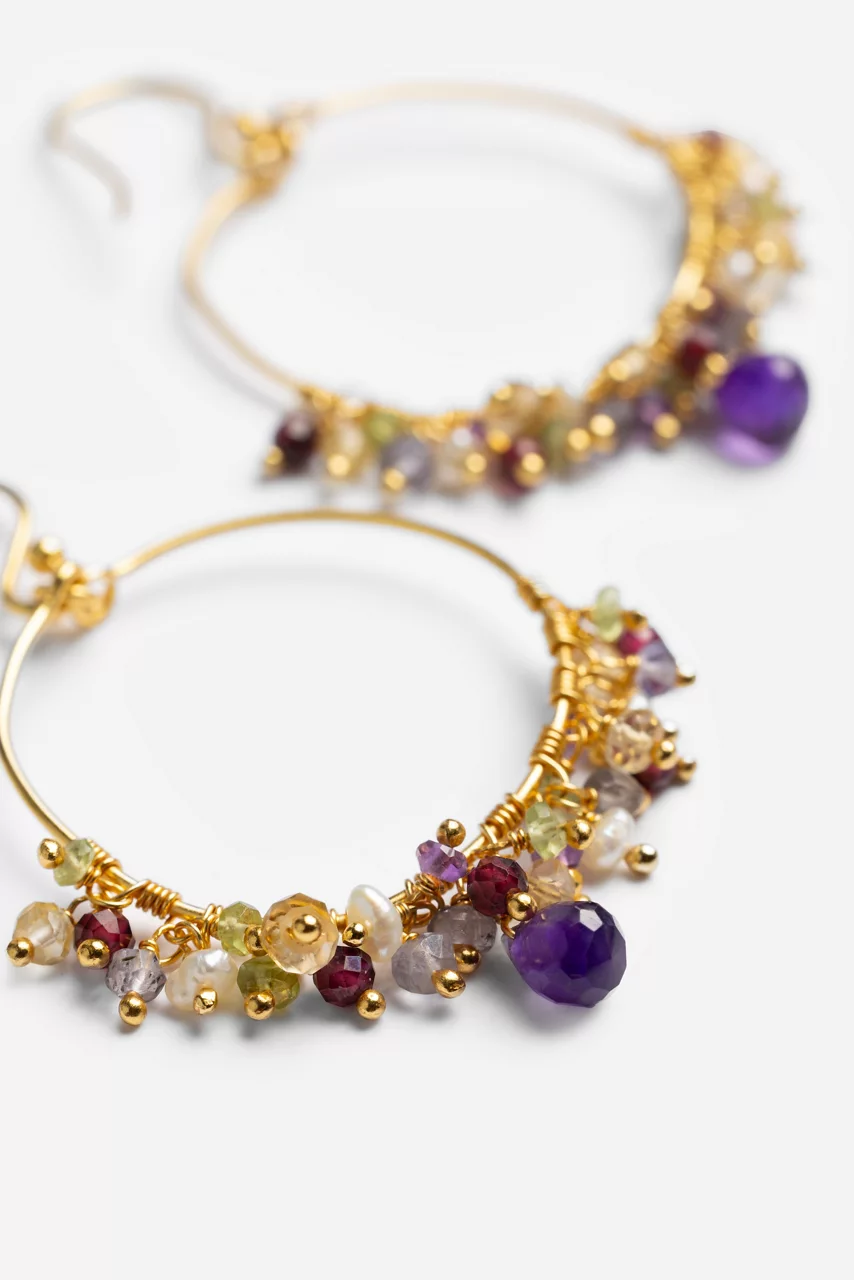 Johnny Was VIBRANT CHANDELIER AMETHYST EARRINGS Amethyst