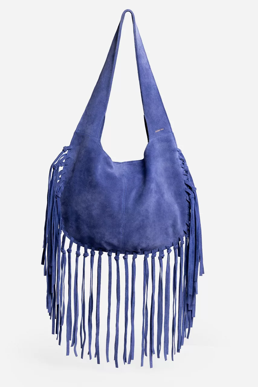 johnny was WESTERN ITALIAN SUEDE FRINGE BAG True Blue