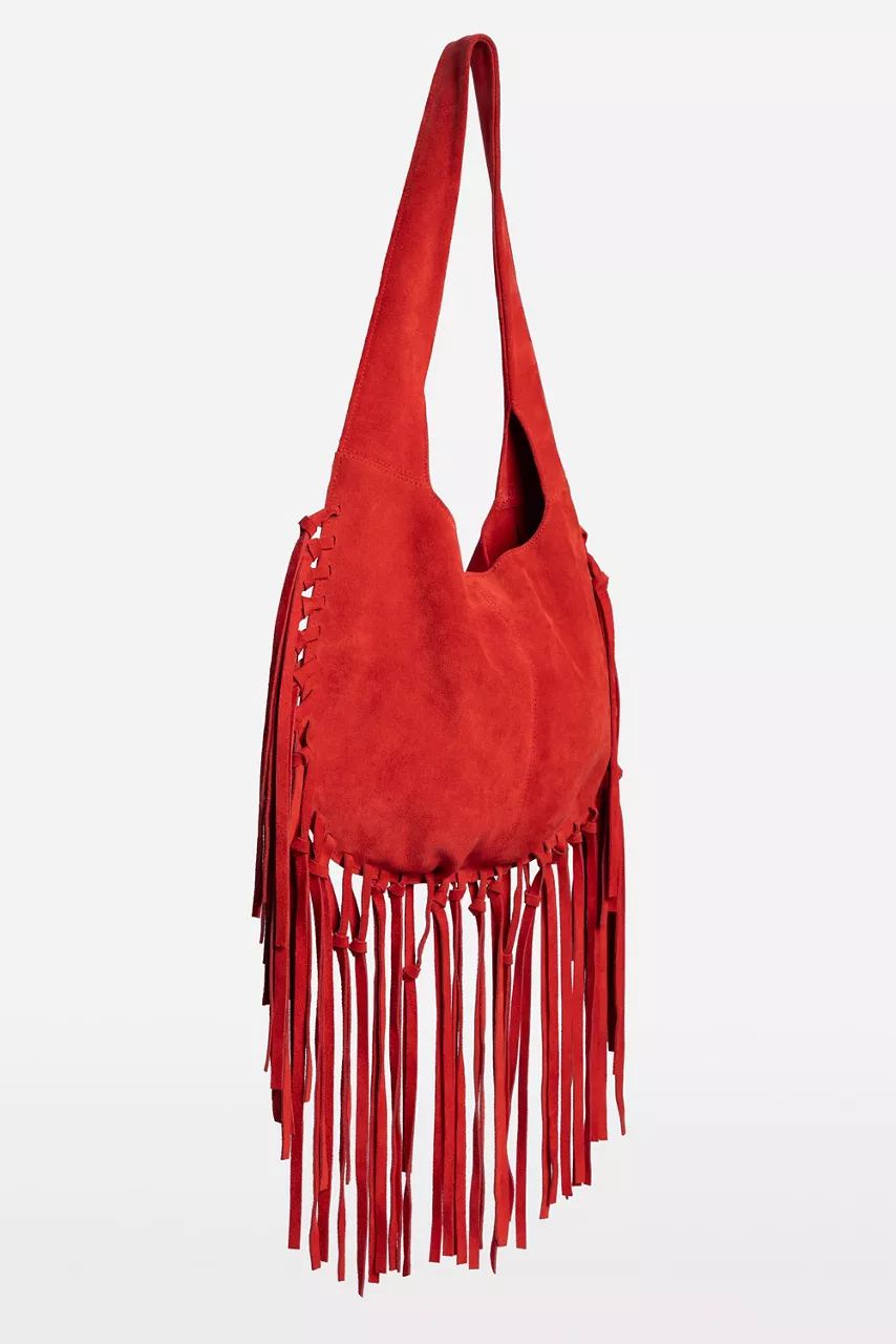 Johnny Was WESTERN ITALIAN SUEDE FRINGE BAG Valentina