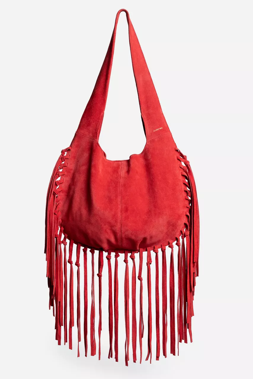 johnny was WESTERN ITALIAN SUEDE FRINGE BAG Valentina