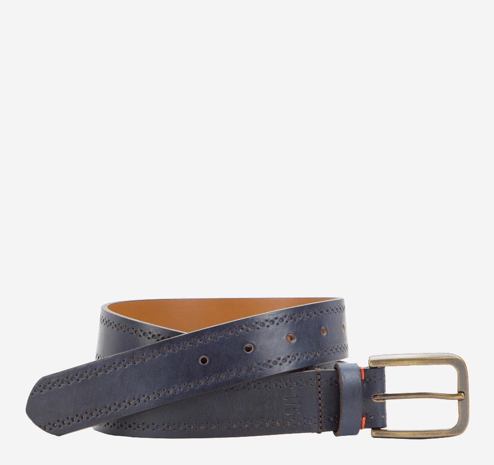 johnston & murphy 175th Anniversary Leather Belt Navy