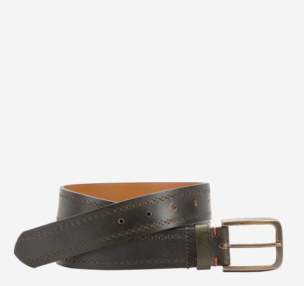 johnston & murphy 175th Anniversary Leather Belt Olive