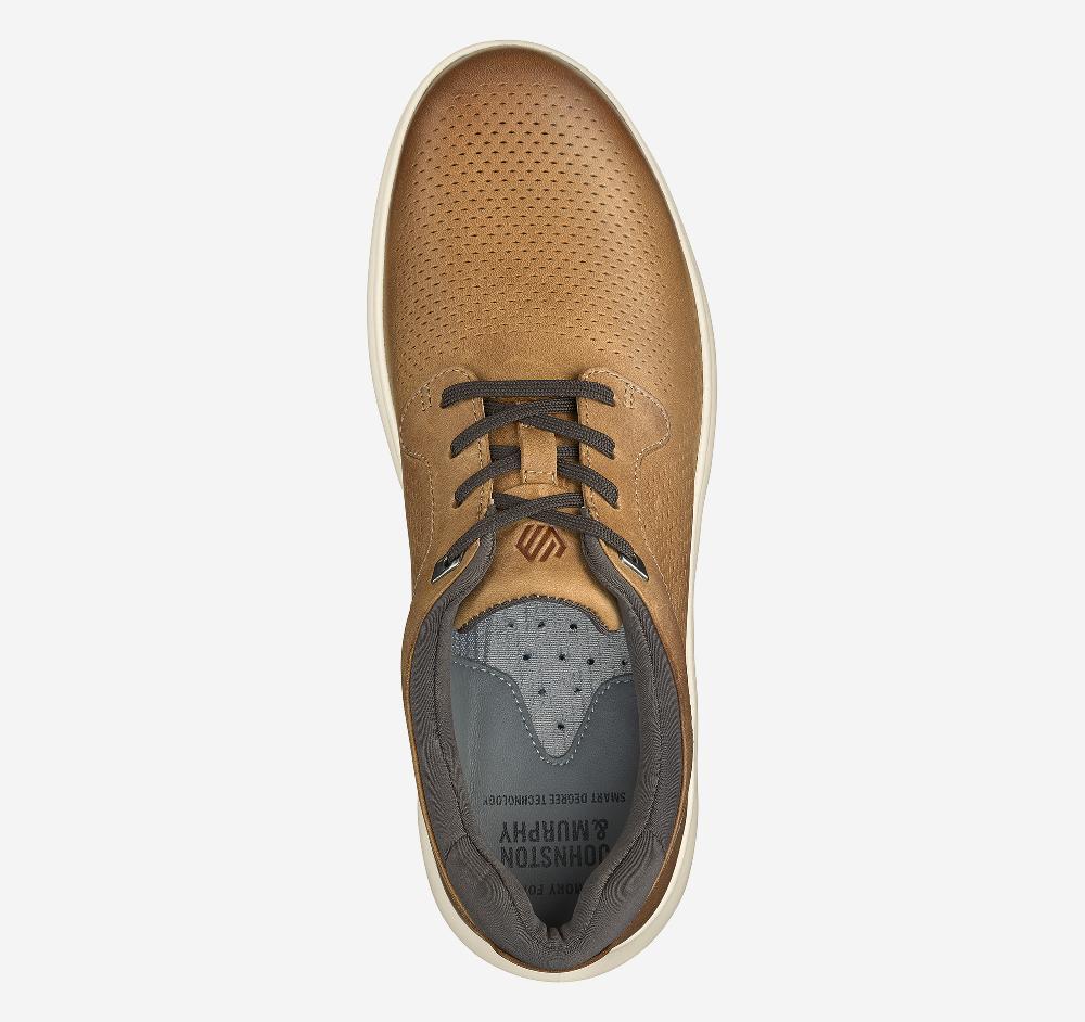 Johnston & Murphy Activate Perfed Plain Toe Tan Oiled Full Grain